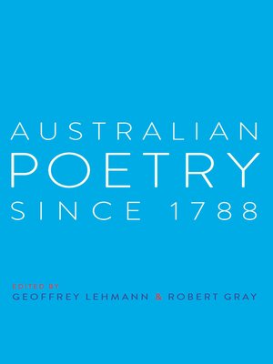 cover image of Australian Poetry Since 1788